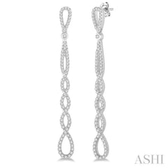 3/4 Ctw Round Cut Diamond Earrings in 14K White Gold