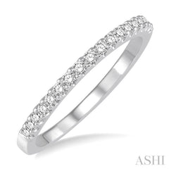 1/6 Ctw Round Cut Diamond Matching Wedding Band in 14K White Gold.