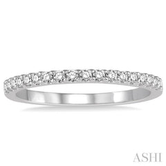 1/6 Ctw Round Cut Diamond Matching Wedding Band in 14K White Gold.