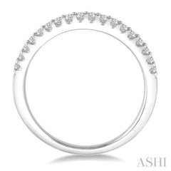 1/6 Ctw Round Cut Diamond Matching Wedding Band in 14K White Gold.