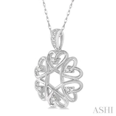 1/10 Ctw Infinity Heart Round Cut Diamond Pendant With Chain in 10K White Gold