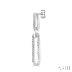 1/3 Ctw Paper Clip Round Cut Diamond Earring in 14K White Gold