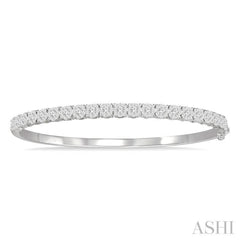 1 1/2 ctw Circular Lovebright Round Cut Diamond Bangle in 14K White Gold