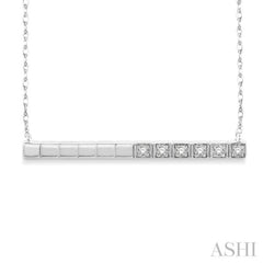 1/20 Ctw Round Cut Diamond Bar Pendant With Chain in 10K White Gold