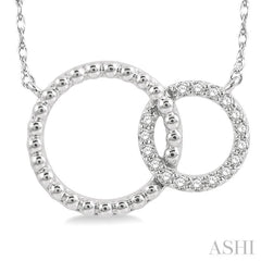 1/10 Ctw Interlocking Twin Circles Round Cut Diamond Necklace in 10K White Gold