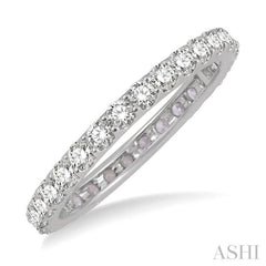 1 ctw Round Cut Diamond Eternity Wedding Band in 14K White Gold