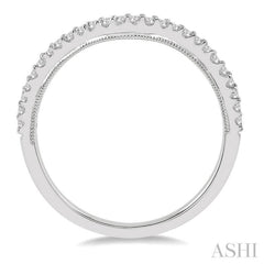 1/5 Ctw Curvy Shape Round Cut Diamond Wedding Band in 14K White Gold