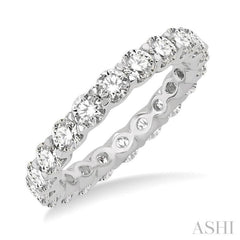 3 Ctw Eternity Round Cut Diamond Wedding Band in 14K White Gold