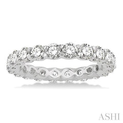 3 Ctw Eternity Round Cut Diamond Wedding Band in 14K White Gold