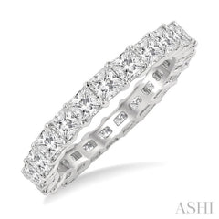 3 Ctw Eternity Princess Cut Diamond Wedding Band in 14K White Gold