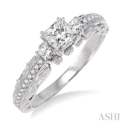 1/4 Ctw Diamond Semi-Mount Engagement Ring in 14K White Gold