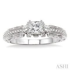 1/4 Ctw Diamond Semi-Mount Engagement Ring in 14K White Gold