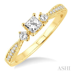 1/5 Ctw Diamond Semi-Mount Engagement Ring in 14K Yellow Gold