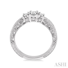 1/3 Ctw Round Cut Diamond Semi-Mount Engagement Ring in 14K White Gold