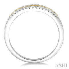 1/6 Ctw Round Cut Diamond Wedding Band in 14K White and Yellow Gold