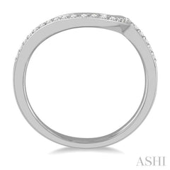 1/6 ctw Splash Wave Round Cut Diamond Wedding Band in 14K White Gold