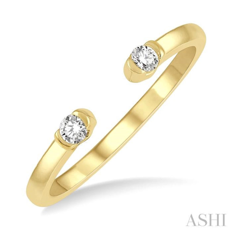 1/10 Ctw Open Center Round Cut Diamond Stackable Petite Ring in 10K Yellow Gold