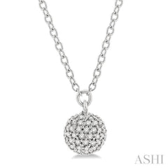 1/4 Ctw Spherical Round Cut Diamond Pendant With Chain in 10K White Gold