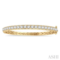 5 ctw Round Cut Diamond Bangle in 14K Yellow Gold