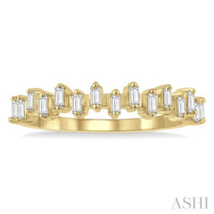 1/4 Ctw In and Out Baguette Cut Diamond Stackable Fashion Band in 14K Yellow Gold