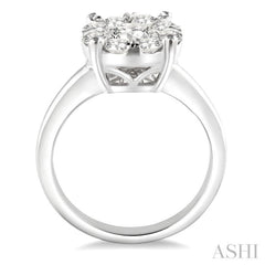 2 Ctw Lovebright Round Cut Diamond Ring in 14K White Gold