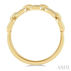 1/10 Ctw Round Cut Diamond Paper Clip Ring in 10K Yellow Gold