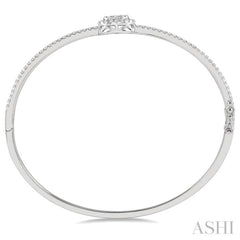 1 ctw Oval Shape Round Cut Diamond Lovebright Stackable Bangle in 14K White Gold