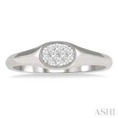 1/4 ctw Oval Shape Lovebright Diamond Ring in 14K White Gold