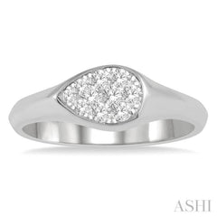 1/4 ctw Pear Shape Lovebright Diamond Ring in 14K White Gold