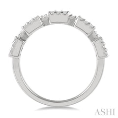 3/4 Ctw Baguette and Round Cut Diamond Fusion Ring in 14K White Gold