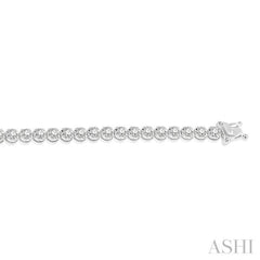 3 Ctw Round Cut Diamond Illusion Bracelet in 14K White Gold