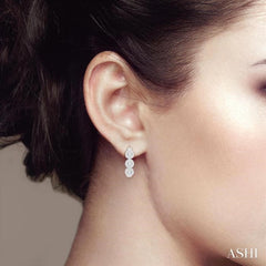3/8 Ctw Lovebright Round Cut Diamond Half Hoop Earring in 14K White Gold