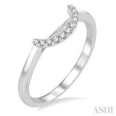 1/10 Ctw Round Cut Diamond Wedding Band in 14K White Gold