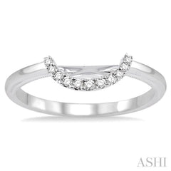 1/10 Ctw Round Cut Diamond Wedding Band in 14K White Gold