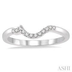 1/10 Ctw Round Cut Diamond Wedding Band in 14K White Gold