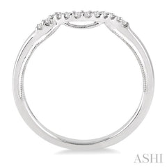 1/10 Ctw Round Cut Diamond Wedding Band in 14K White Gold