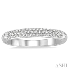 1/5 Ctw Round Cut Diamond Wedding Band in 14K White Gold