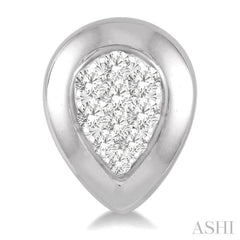 3/8 Ctw Pear Shape Round Cut Diamond Lovebright Stud Earrings in 14K White Gold