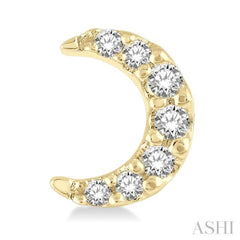 1/10 Ctw Star & Crescent Mix Round Cut Diamond Petite Fashion Earring in 10K Yellow Gold