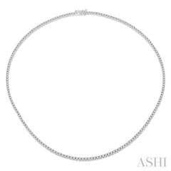 5 Ctw Round Cut Diamond Tennis Necklace in 14K White Gold