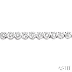 5 Ctw Round Cut Diamond Lovebright Bracelet in 14K White Gold