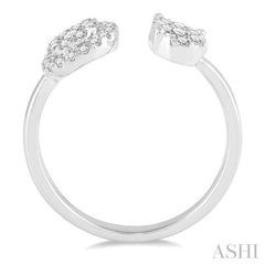 1/2 Ctw Round and Oval Shape Diamond Lovebright Ring in 14K White Gold