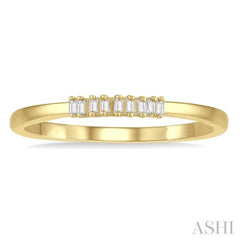 1/10 Ctw Baguette Diamond Stackable Petite Fashion Band in 10K Yellow Gold