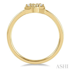 1/10 Ctw Star Round Cut Diamond Petite Fashion Ring in 10K Yellow Gold