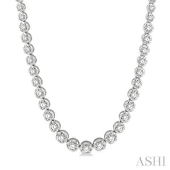 3 ctw Round Cut Diamond Illusion Necklace in 10K White Gold