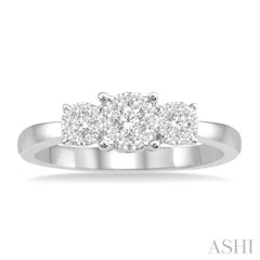 1/3 Ctw Lovebright Round Cut Diamond Ring in 14K White Gold