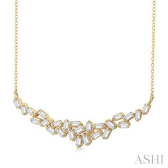 1/2 Ctw Baguette Cut Diamond Scatter Necklace in 14K Yellow Gold