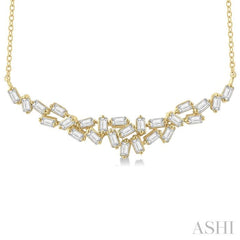 1/2 Ctw Baguette Cut Diamond Scatter Necklace in 14K Yellow Gold