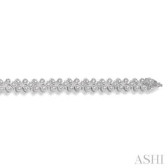 1 1/2 Ctw Floral Link Diamond Bracelet in 14K White Gold