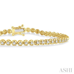 1 Ctw Round Cut Diamond Illusion Bracelet in 10K Yellow Gold